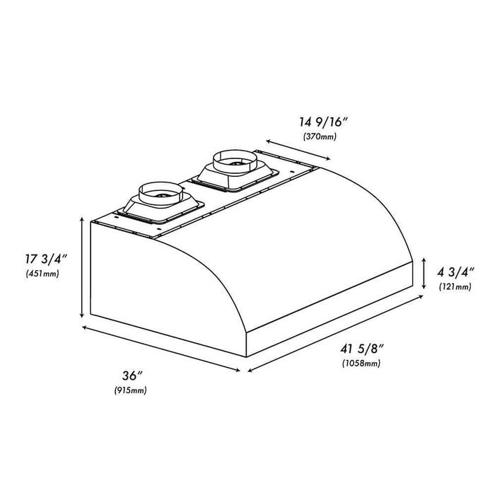 ZLINE Under Cabinet Outdoor Grill Hood GOU2