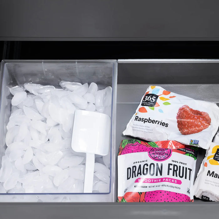 ZLINE 36" French Door Built-In Bottom Freezer Refrigerator, Water Dispenser, Ice Maker, Black Stainless Steel, Accents SRBIVZ-BS-36-CB