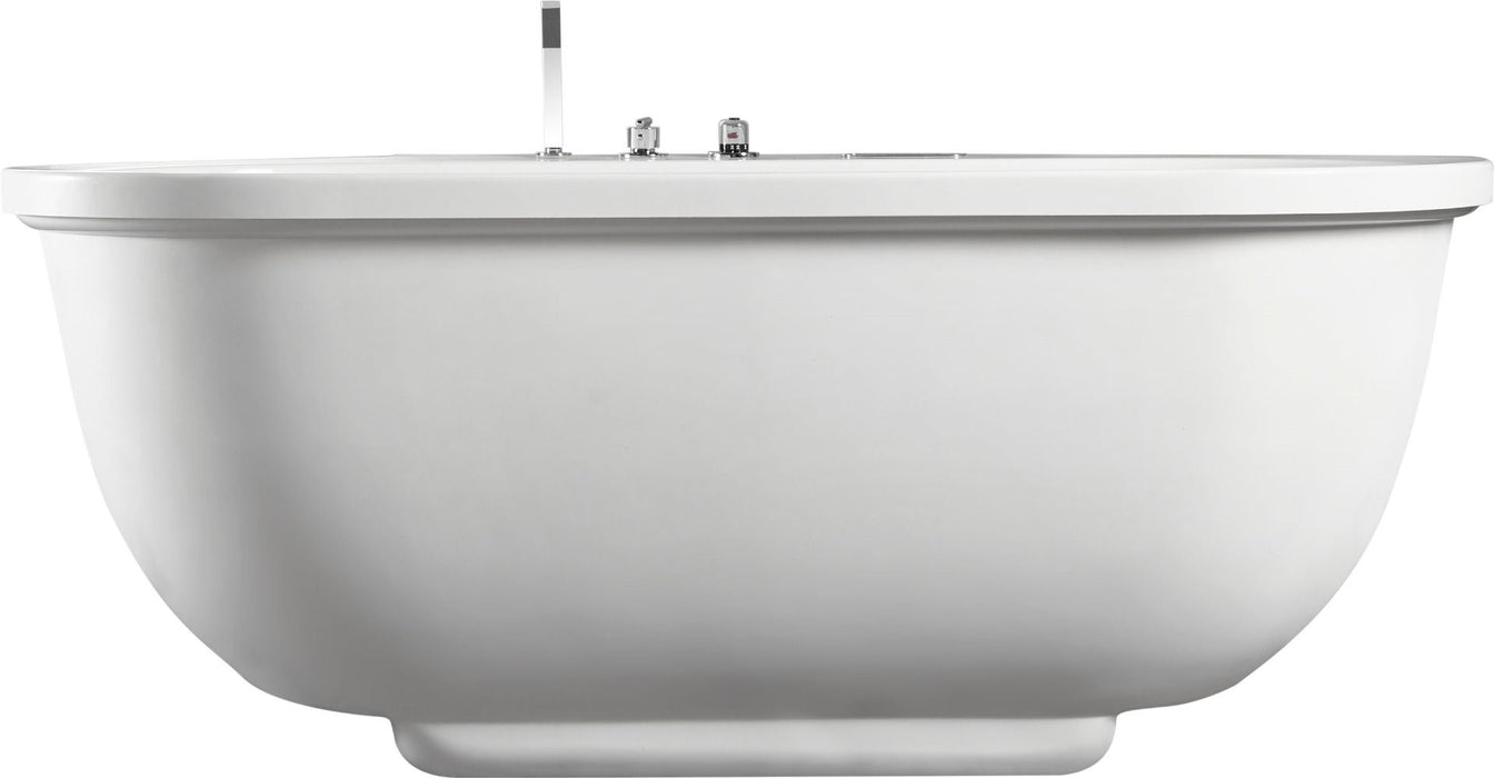 EAGO 6 ft Acrylic White Whirlpool Bathtub, Fixtures AM128ETL