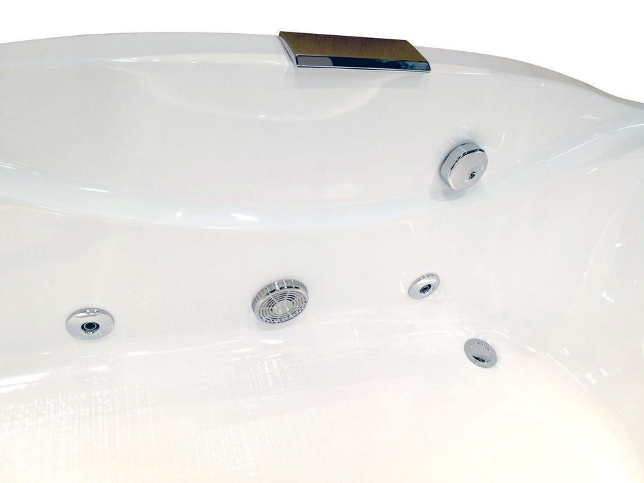 EAGO 6 ft Right Drain Acrylic White Whirlpool Bathtub, Fixtures AM189ETL-L