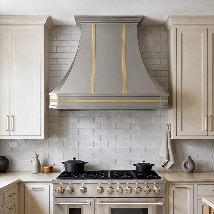 Custom Faceted Curved  Stainless Steel Range Hood - SHCR02