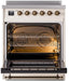 ILVE Nostalgie II 30" Electric Range, Antique White, Bronze Trim UPI304NMPAWB ILVE