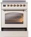 ILVE Nostalgie II 30" Electric Range, Antique White, Bronze Trim UPI304NMPAWB ILVE