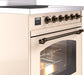 ILVE Nostalgie II 30" Electric Range, Antique White, Bronze Trim UPI304NMPAWB ILVE