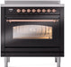 ILVE Nostalgie II 36 " Electric Range, Glossy Black, Copper Trim UPI366NMPBKP ILVE