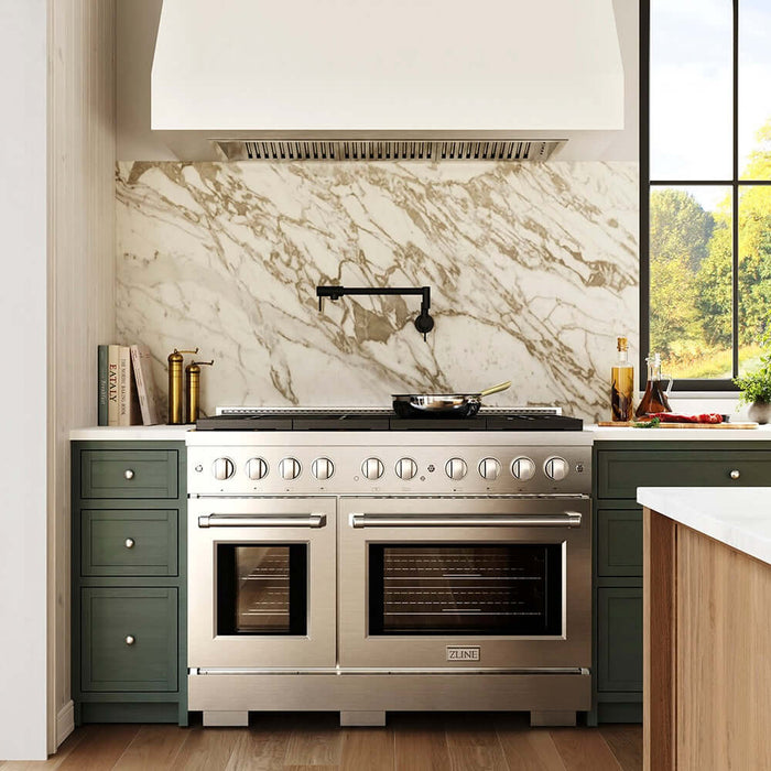 ZLINE 48" Paramount Gas Range DuoPro™ Cooktop, Dual Ovens PSGRZ-BLM-48-G