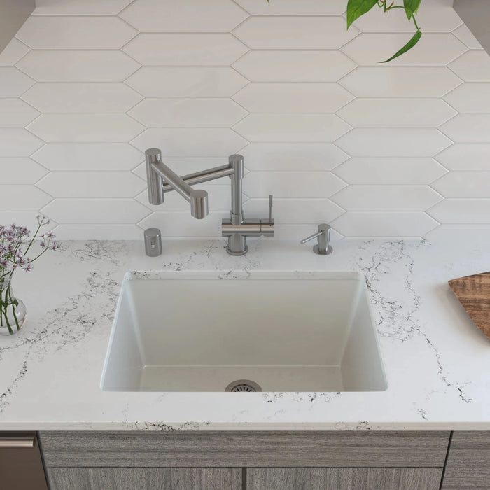 ALFI brand 24" Undermount / Drop In Fireclay Kitchen Sink AB2418UD