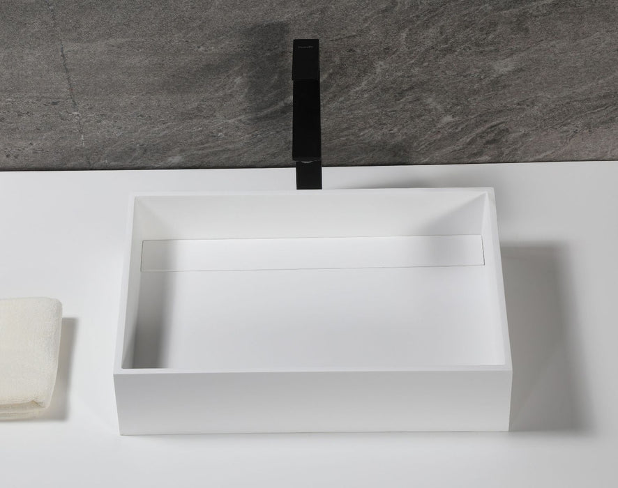 ALFI brand 20" White Matte Solid Surface Resin Sink ABRS2014