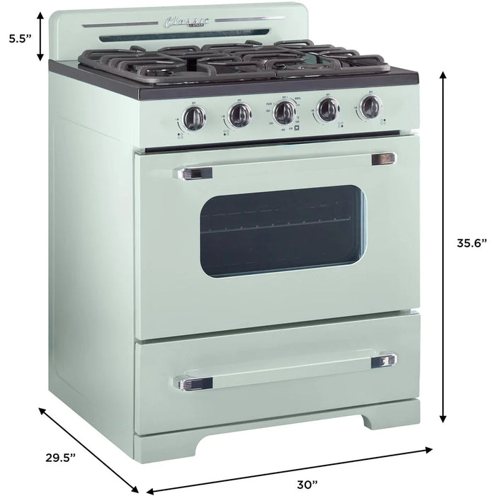 UNIQUE 30" Classic Retro Offgrid Range, Large Power burner, UGP-30CR OF2 LG