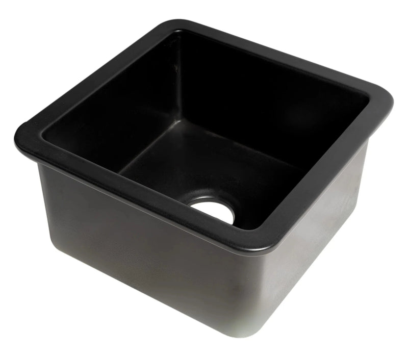 ALFI brand Square 18" Undermount / Drop In Fireclay Prep Sink ABF1818S