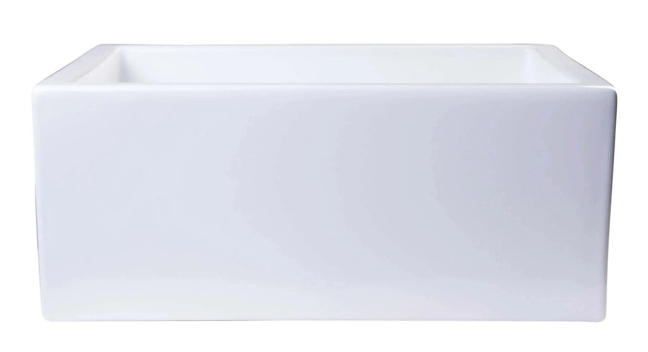 ALFI brand 24" Smooth Thick Wall Fireclay Single Bowl Farm Sink AB2418SB
