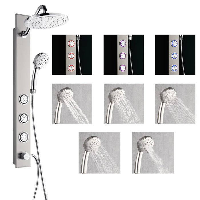 Forno Acqua AcquaSPA Shower Panel, Overhead Rainfall Shower, Handheld Shower Head SL31BC-L2