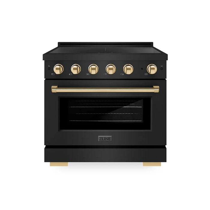 ZLINE 36" Paramount Induction Range, Cooktop, Electric Convection Oven, Accents SINRBZ-36