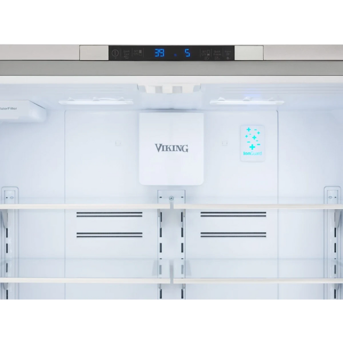 Viking® 3 Series 36" Stainless Steel Counter Depth Freestanding French Door Refrigerator RVFFR336SS