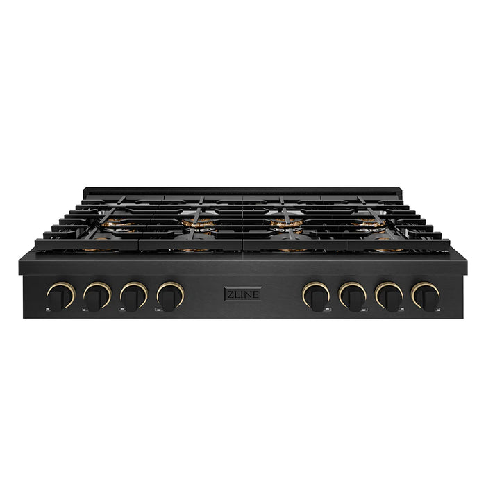ZLINE Autograph Edition 48" Paramount Gas Rangetop, Black Satin Stainless Steel SRTBSZ-48-CB