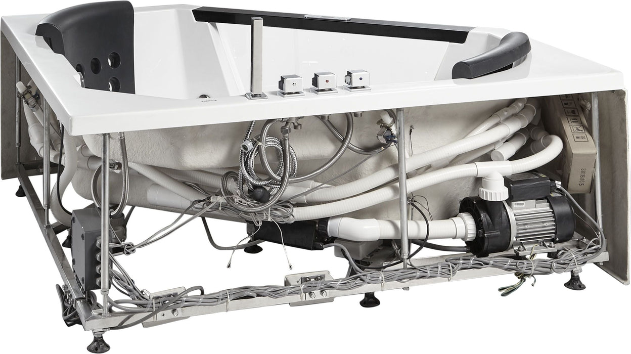 EAGO 5 ft Clear Corner Acrylic Whirlpool Bathtub for Two AM156ETL