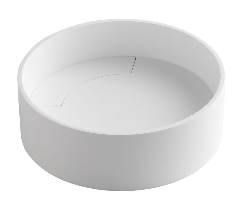 ALFI brand 15" Round White Matte Solid Surface Resin Sink ABRS15R