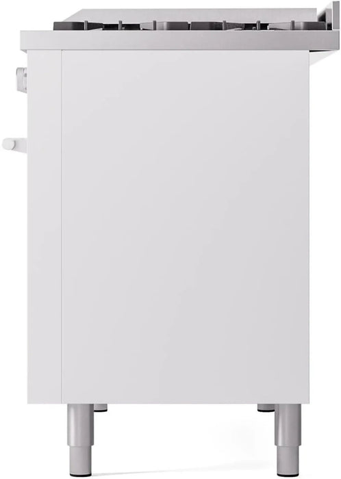 ILVE 48"Professional Plus Dual Fuel Range, White UP48FWMPWH