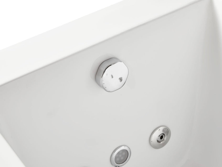 EAGO 5 ft Acrylic White Rectangular Whirlpool Bathtub, Fixtures AM154ETL-L5