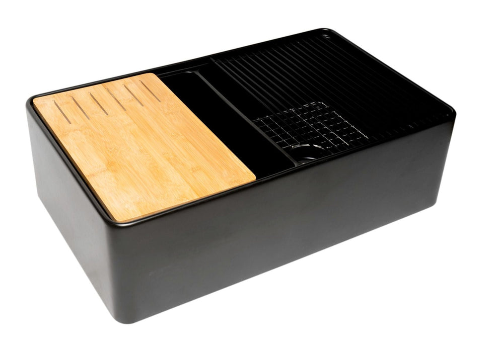 ALFI brand 33" Workstation Step Rim Fireclay Sink ABFS3320D