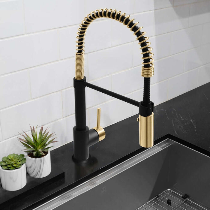 ZLINE Autograph Edition Sierra Pull Down Spring Single Handle Kitchen Faucet, SRA-KF-Z