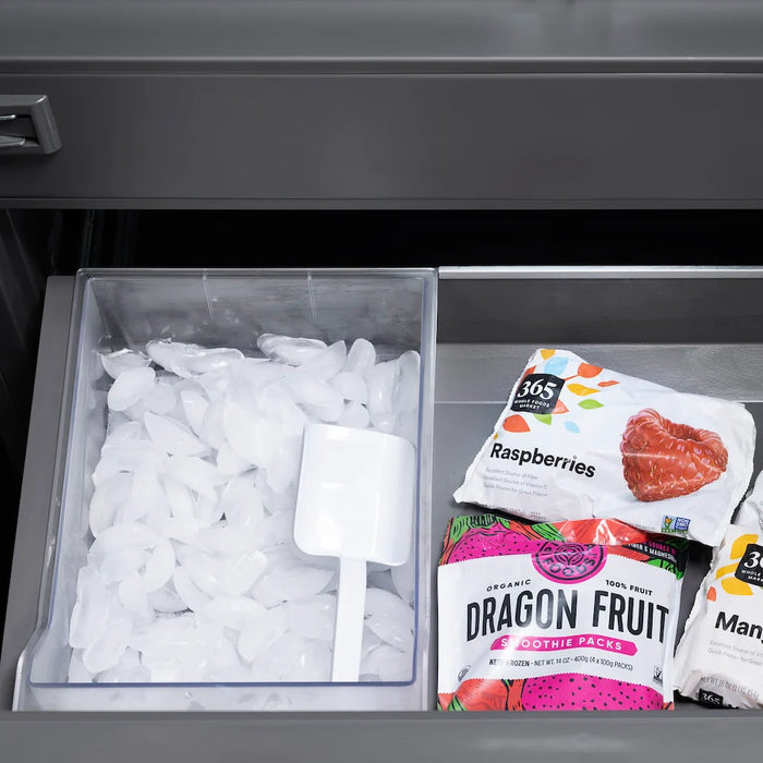 ZLINE 30" Panel Ready Built-In Bottom Freezer Refrigerator, Water Dispenser, Ice Maker, Graphite Gray Interior GRBIV-30