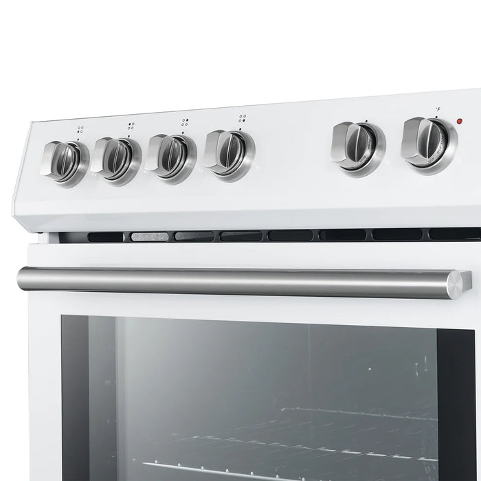 Forno 2-Piece White Kitchen Bundle - 30" Electric Range, 36" Bottom Freezer Refrigerator - View 15