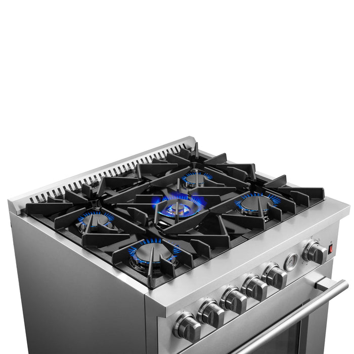 Forno 30"Gas Range ,Air Fry Basket, Wok Support, Griddle, FFSGS6274-30