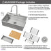 Forno ACQUA 33" Drop-In/Undermount MultiSINK Workstation Sink, Waterfall Faucet, Glass Rinser E-XP31 - View 14