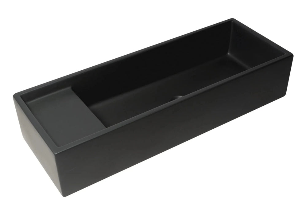 ALFI brand 39" White Above Mount Fireclay Bathroom Trough Sink AB39TR