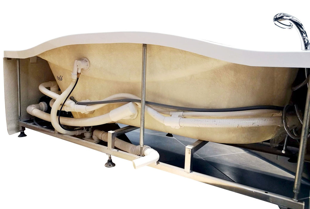 EAGO 6 ft Right Drain Acrylic White Whirlpool Bathtub, Fixtures AM189ETL-L