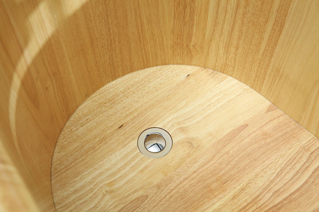 ALFI brand 61'' Free Standing Wooden BathTub, Headrest AB1163