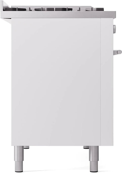 ILVE 48"Professional Plus Dual Fuel Range, White UP48FWMPWH