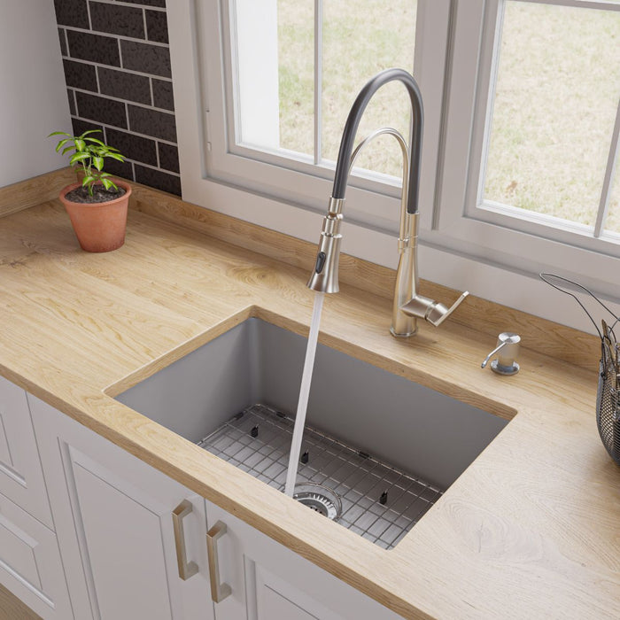 ALFI brand 27" Fireclay Undermount / Drop In Fireclay Kitchen Sink ABF2718UD