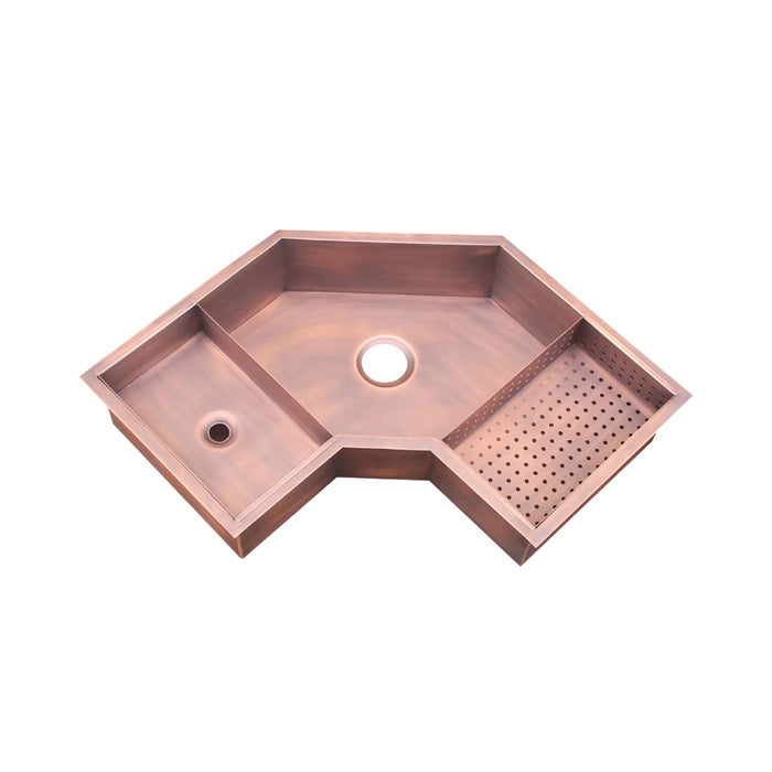 Akicon Custom Copper Corner Kitchen Sink - AKS701-C