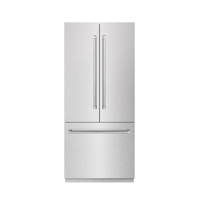 ZLINE 36" French Door Built-In Bottom Freezer Refrigerator, Water Dispenser, Ice Maker SRBIV-BS-36
