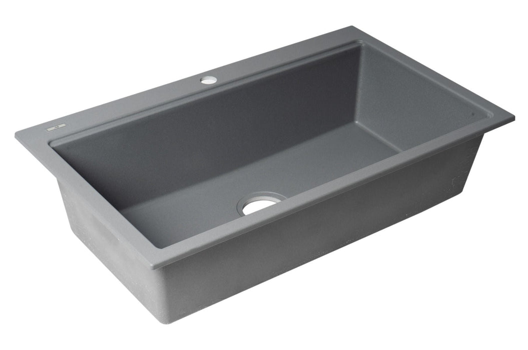 ALFI brand  34" Granite Composite Workstation Step Rim Sink, Accessories AB3418SBDI