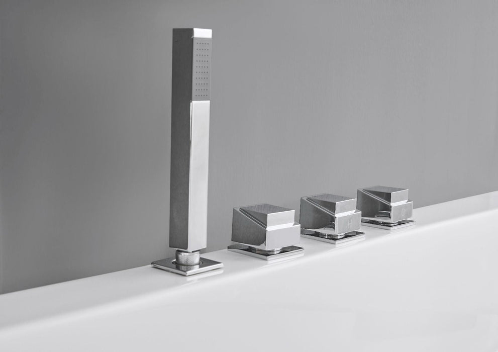 EAGO 5 ft Acrylic White Rectangular Whirlpool Bathtub, Fixtures AM154ETL-L5