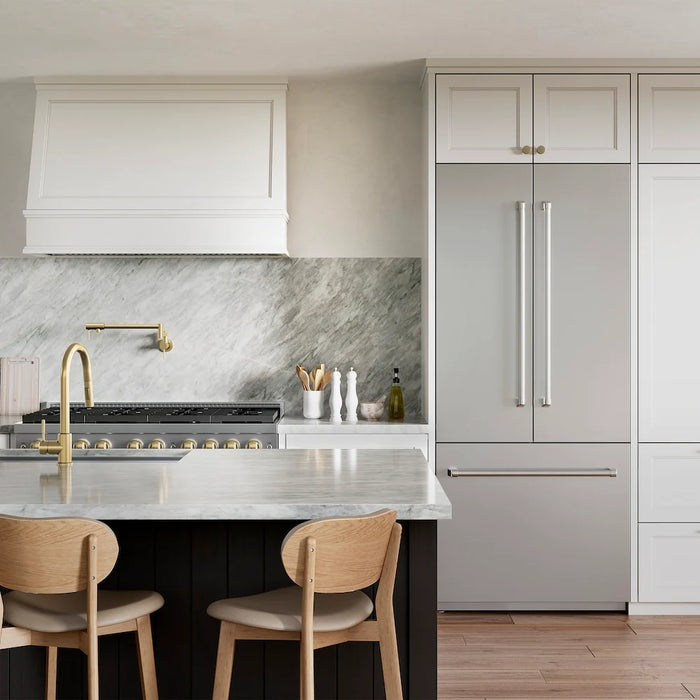 ZLINE 36" French Door Built-In Bottom Freezer Refrigerator, Water Dispenser, Ice Maker, Stainless Steel SRBIV-304-36