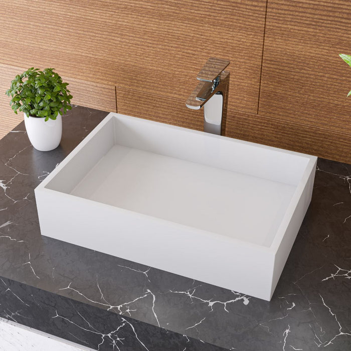 ALFI brand 20" White Matte Solid Surface Resin Sink ABRS2014