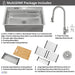 Forno ACQUA 33". Drop-In/Undermount 3-Level Workstation Sink with Faucet D-WP30 - View 15