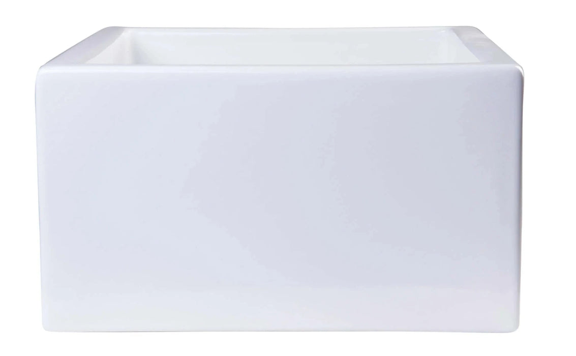 ALFI brand 24" Smooth Thick Wall Fireclay Single Bowl Farm Sink AB2418SB