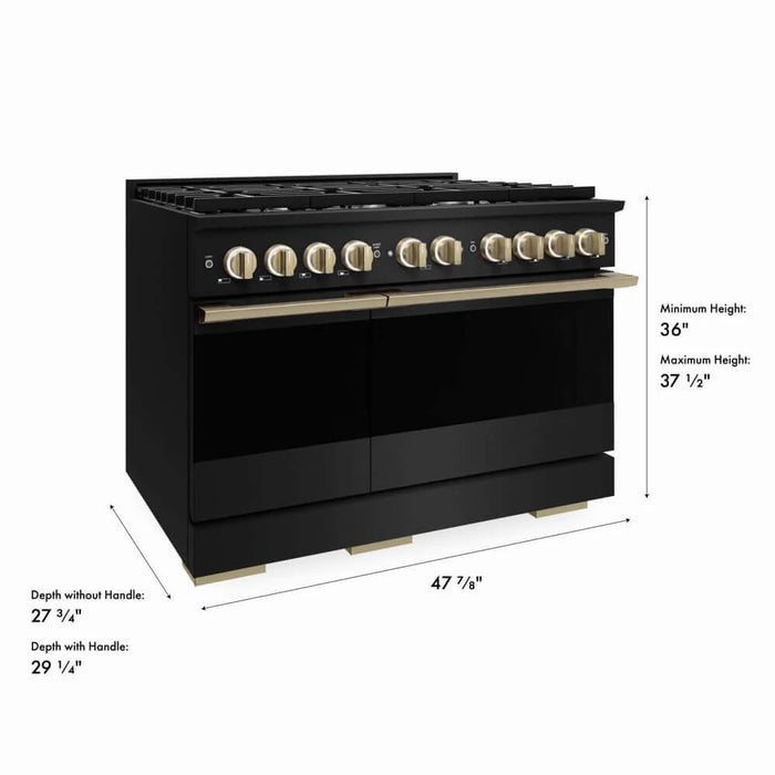 ZLINE Marino Double Oven Dual Fuel Range MDRBZ-48-CB