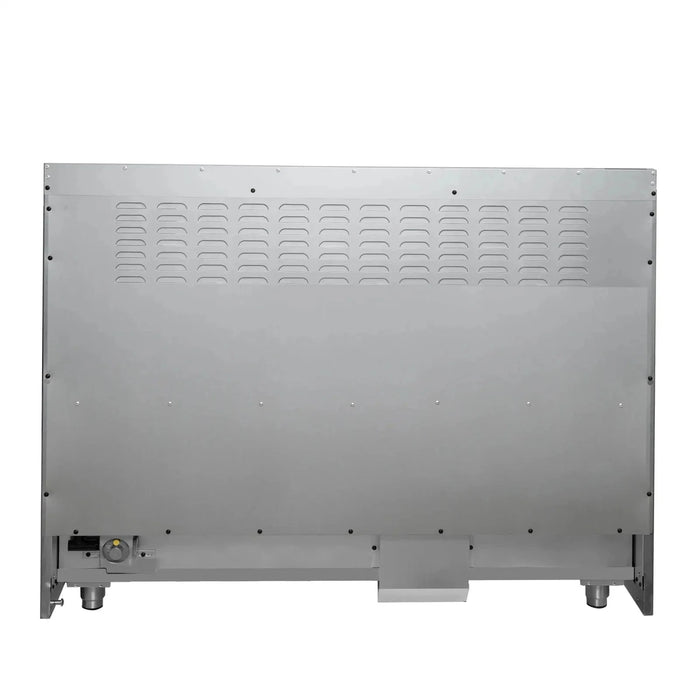 Forno Galiano 48" French Door Dual Fuel Range, 8 Burners, Electric Convection Oven, Black Antique Brass Trim, FFSGS6356-48BLK