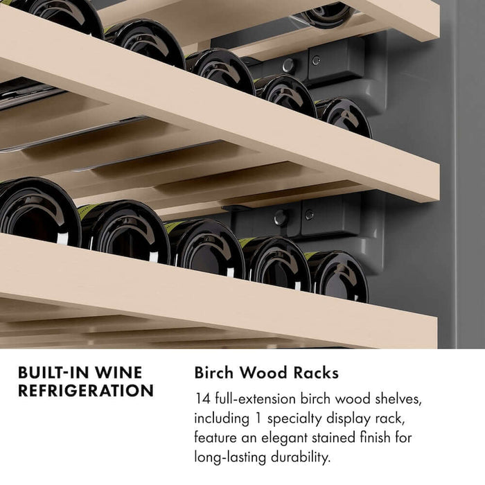 ZLINE 18" Triple Zone 68 Bottle Panel Ready Column Left Hinge Wine Cooler Matte Black RBCWVLZ-18-MB