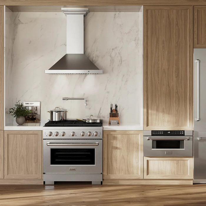 ZLINE 36" Paramount Dual Fuel Range DuoPro™ Cooktop, Electric Convection Oven PSDRS-36