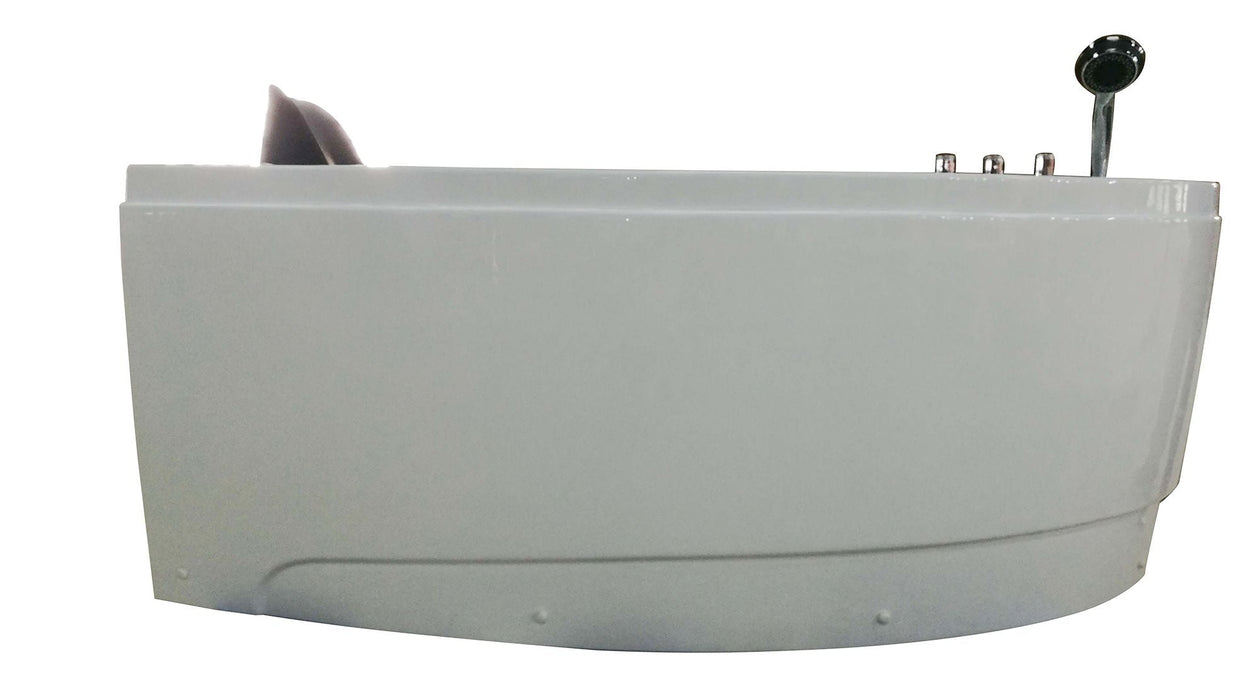 EAGO  59" Single Person Corner White Acrylic Whirlpool Bath Tub AM161-L