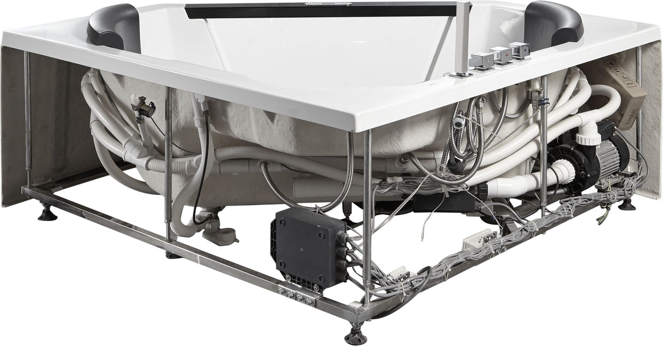 EAGO 5 ft Clear Corner Acrylic Whirlpool Bathtub for Two AM156ETL