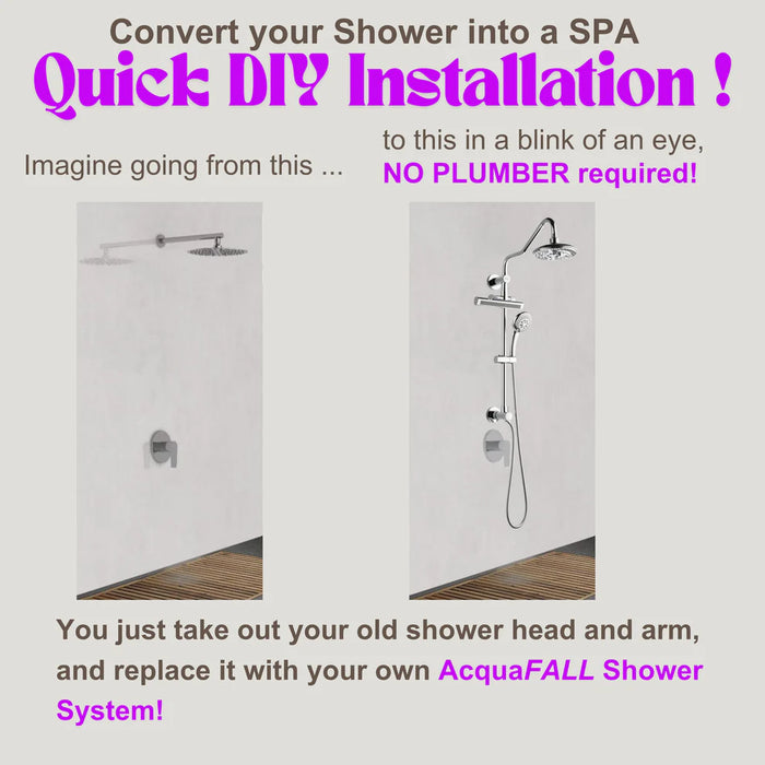 Forno Acqua AcquaFALL Shower, Overhead Rainfall Shower, Handheld Shower Head SCW2BN-C8