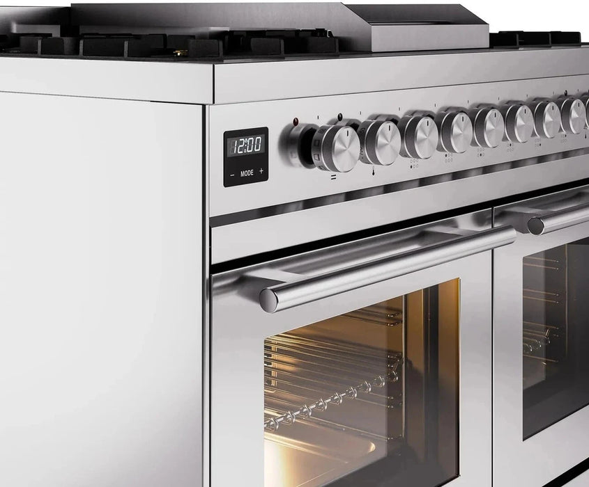 ILVE 40"Professional Plus Dual Fuel Range, Stainless Steel UPD40FWMPSS